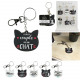 cat pvc keychain, 6-fold assorted