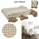 beige and taupe honeycomb plaid 125x150cm