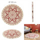 round mandala print carpet terracotta 120cm