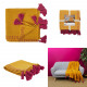 sofa cover with yellow pompons 130x150cm
