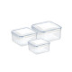 Box FRESHBOX 3 pieces, 0.4, 0.7, 1.2 l, quadratis