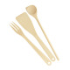 Wooden spoon, turner, fork WOODY, set of 3 pieces