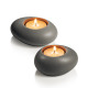 Tealight holder FANCY HOME Stones 2 pieces, gray