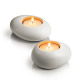 Tealight holder FANCY HOME Stones 2 pieces, white