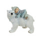 Poly hiver enfant sur ours polaire 15x11x13cm