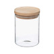 vaso vetro + legno hermet 600ml, trasparente