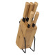 bloque 5 cuchillos de bambú