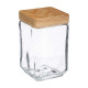 vierkante glazen pot + pin 1,25l, transparant