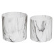 maceta x2 cerámica mármol b & w, blanco y negr