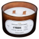 scented candle in amber glass snow 470g, brown