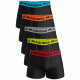 set of 5 men's boxer shorts, plain x5 black