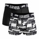 2er-Set Herren-Boxershorts, schwarz-weiß