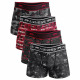 set of 4 men's boxer shorts, black & red c
