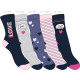 set of 5 children's socks, love girls