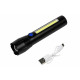Torche tactique LED + COB rechargeable 141 mm