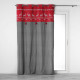 cortina con ojales, rojo/gris, 140 x 240 cm, sala