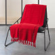 koc fotel z frędzlami, czerwony, 150 x 150
