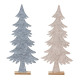 Filz-Tannenbaum grau & beige mit Holzfuß h=39,5cm,