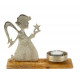 Engel auf Holzsockel für Teelicht h=16cm