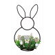 Metal rabbit silhouette with decoration and tealig