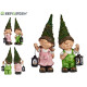 polyresin gnome with lantern, 2 times assorted