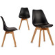 plastikowe krzesło z czarnymi drewnianymi nogami
