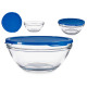 chefs round lunch box with blue lid 25