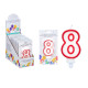 candle birthday numbers 8 white border red
