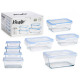 set of 4 rectangular glass lunch boxes