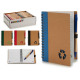 Notizbuch und Stift aus recyceltem Karton 16x12cm,