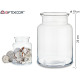 glass jar wide neck 23 cm high