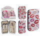 manicure set case, 3 times assorted lips