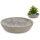 plate cement embossed wicker circle