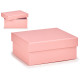 piccola scatola di cartone rosa pastello