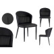 round back black armchair with cushion