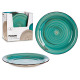 plate plain turquoise with border
