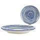plate plain blue striped 24cm
