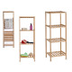 natural wood shelving with 4 floors