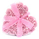 Satz von 24 Soap Flower Heart Box - rosa Rosen