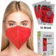 Maschera facciale respiratoria FFP2 rossa 10 pezzi