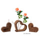Table decoration hearts 3-piece flower vase weddin