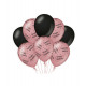 Ballons anniversaire rose/noir - Happy Birthday