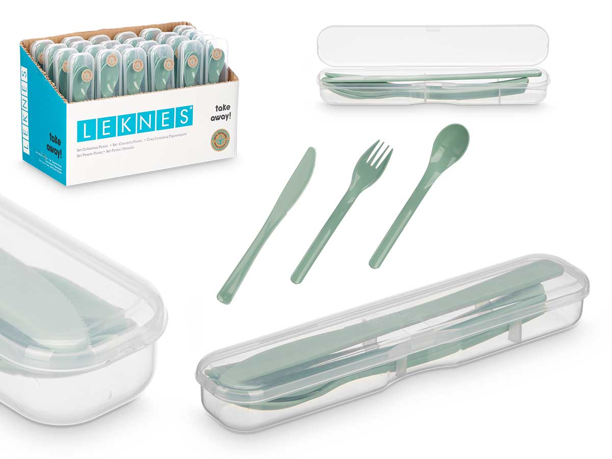  set 4 stuks picknickbestek groen