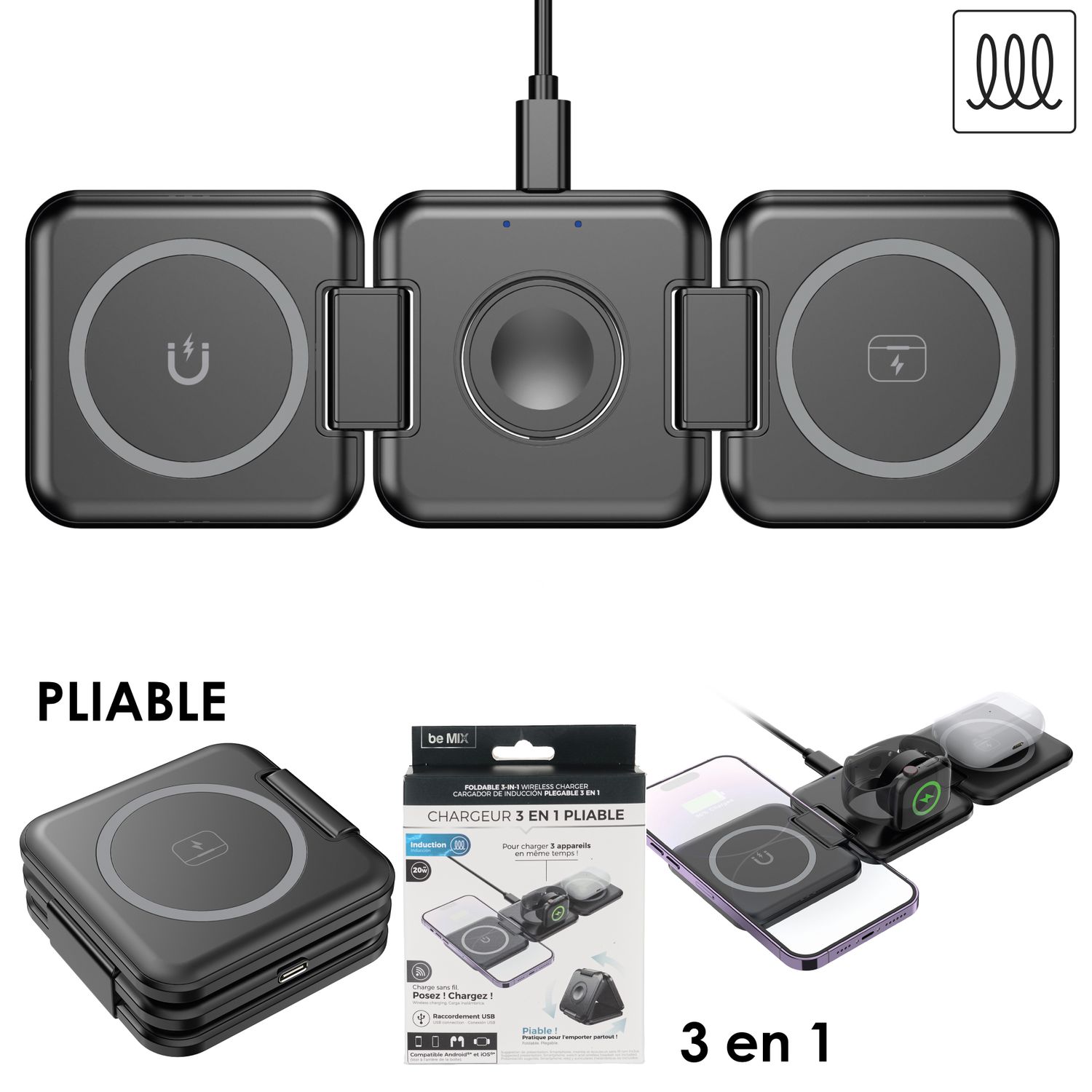 faltbares 3in1-Induktionsladegerät 20w (1)