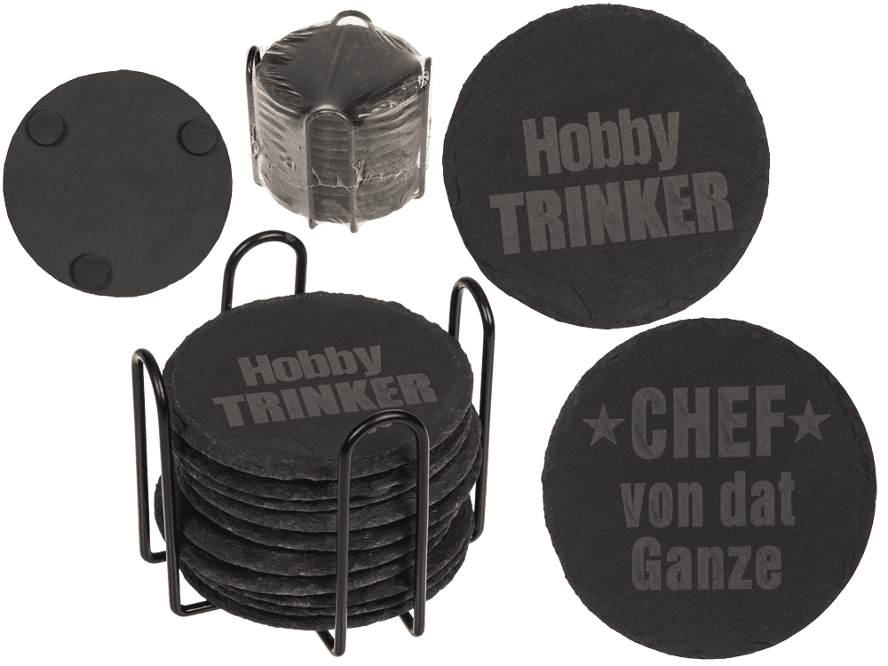 -Schiefer Untersetzer, mit Laserdruck,