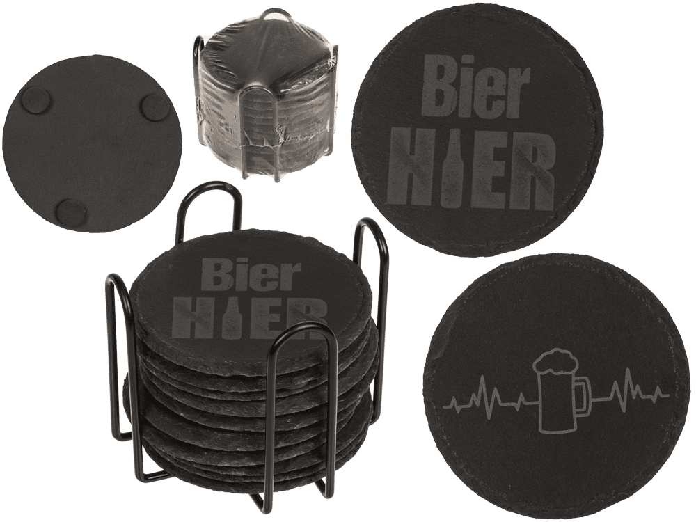  Slate coasters, with laser printing,