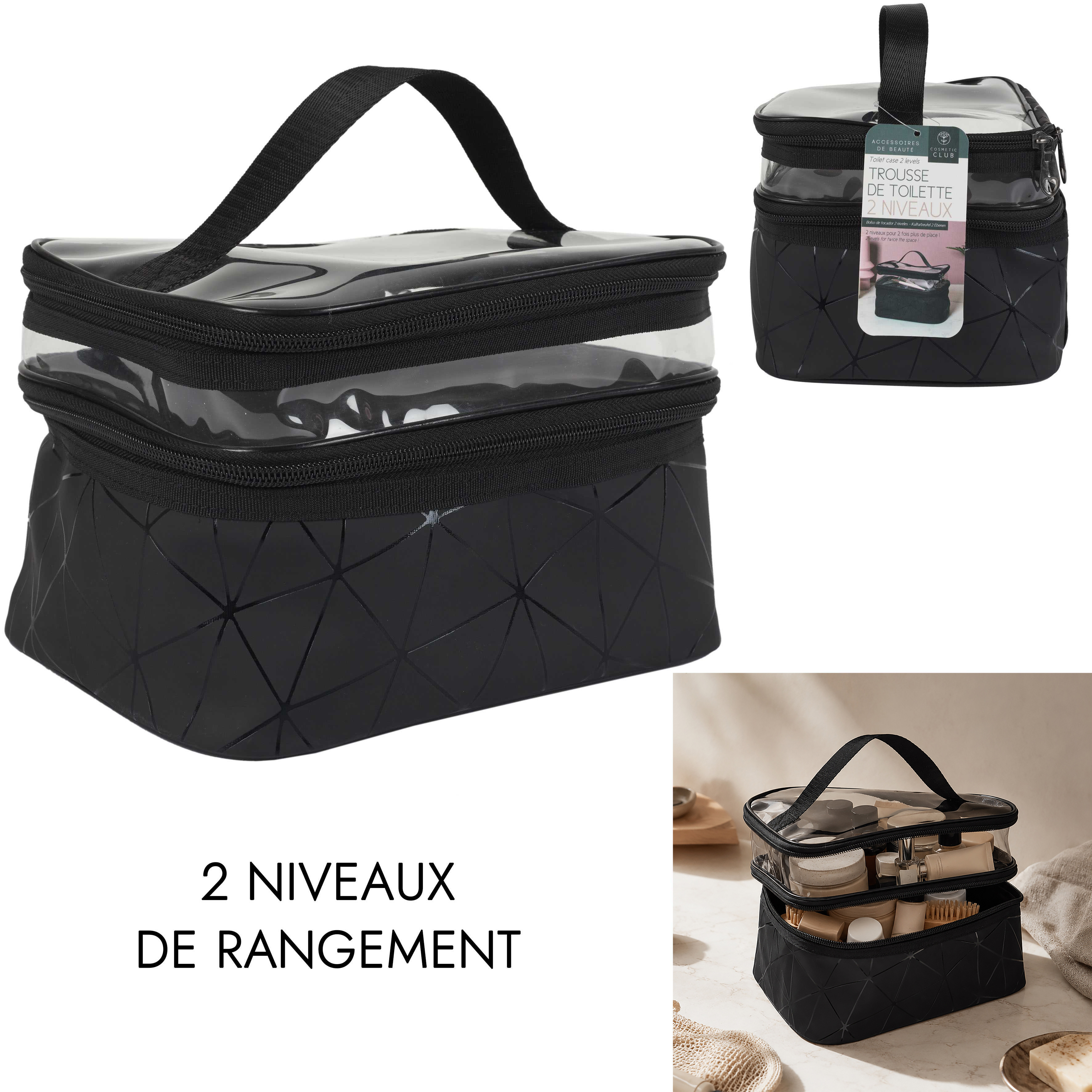  trousse de toilette 2 niveaux