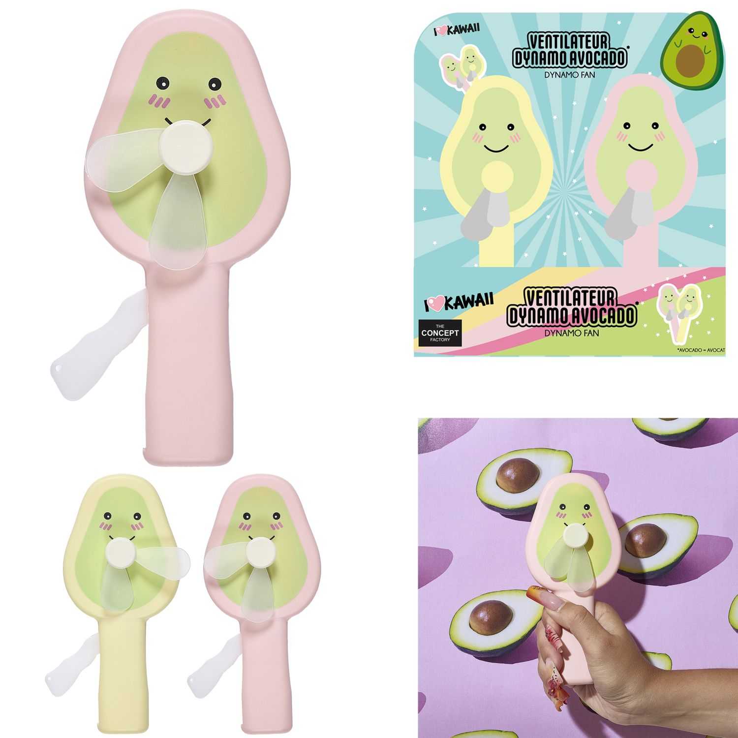  ventilateur avocat kawaii, 2-fois assorti