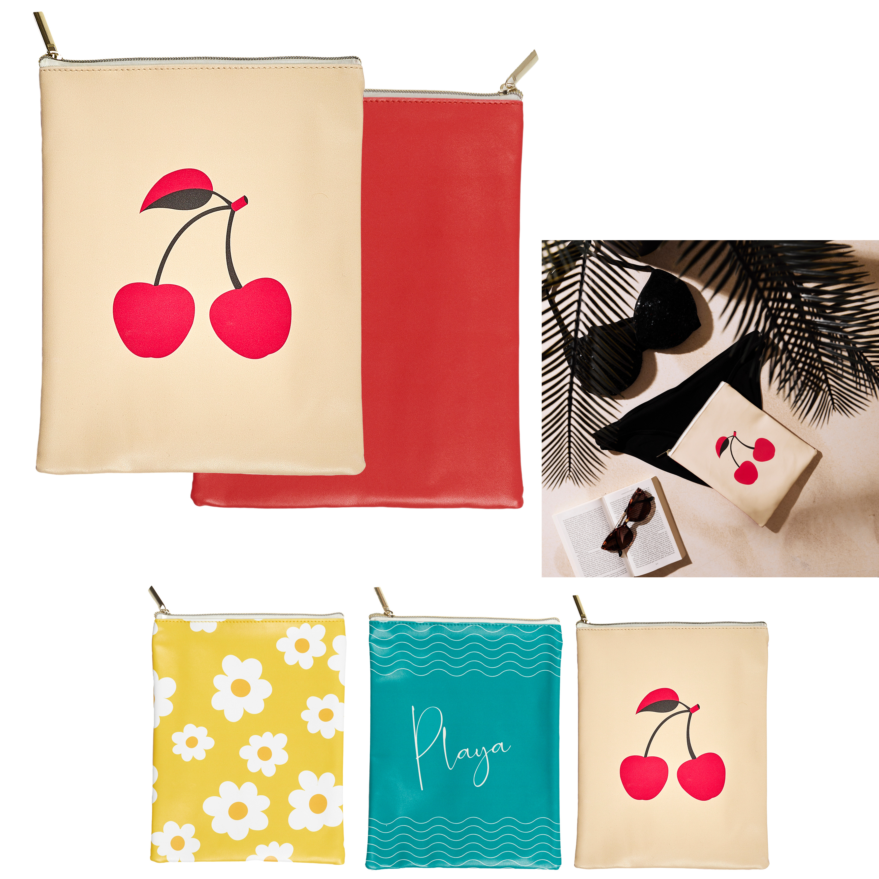  pochette à maillot de bain 20x25cm, 3-fois assorti