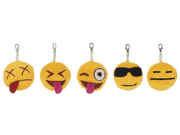 Smiley peluche, jaune, 6 cm